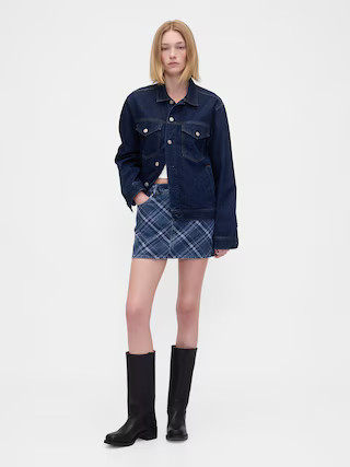 Plaid Denim Mini Skirt | Gap (US)