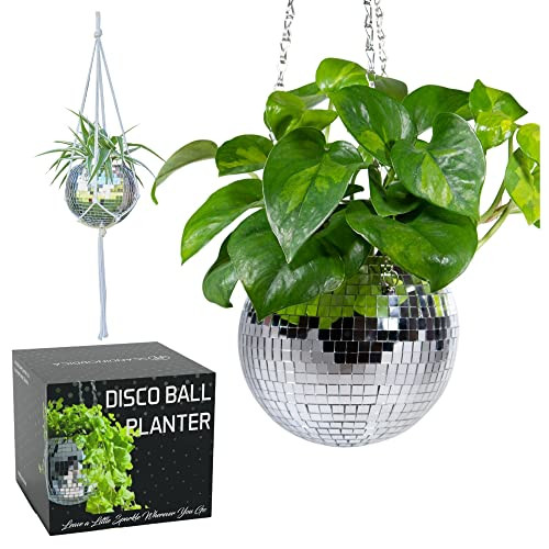 SCANDINORDICA Disco Ball Planter – Value Package: Mirror Disco Planter with Chain, Macrame Hang... | Amazon (US)