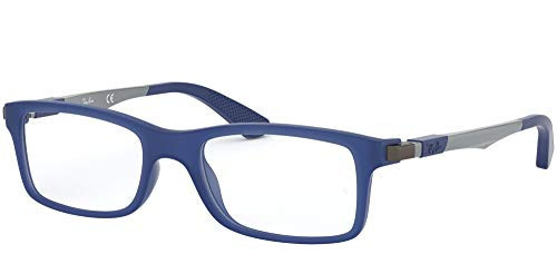 Ray-Ban Kids' RY1588 Rectangular Prescription Eyeglass Frames, Matte Blue/Demo Lens, 47 mm | Amazon (US)
