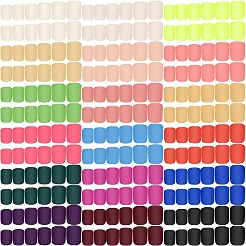 432 Pieces 18 Sets Matte Short Square Press on Nail Full Cover Artificial False Nails Colorful Co... | Amazon (US)