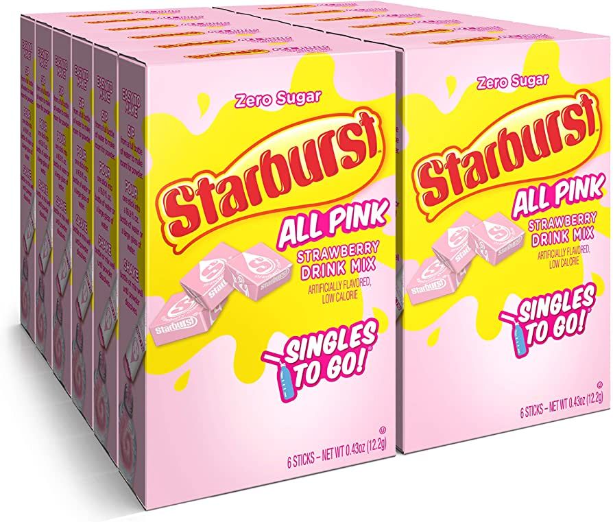 Starburst Singles To Go Powdered Drink Mix, All Pink Strawberry, 12 Boxes with 6 Packets Each - 7... | Amazon (US)