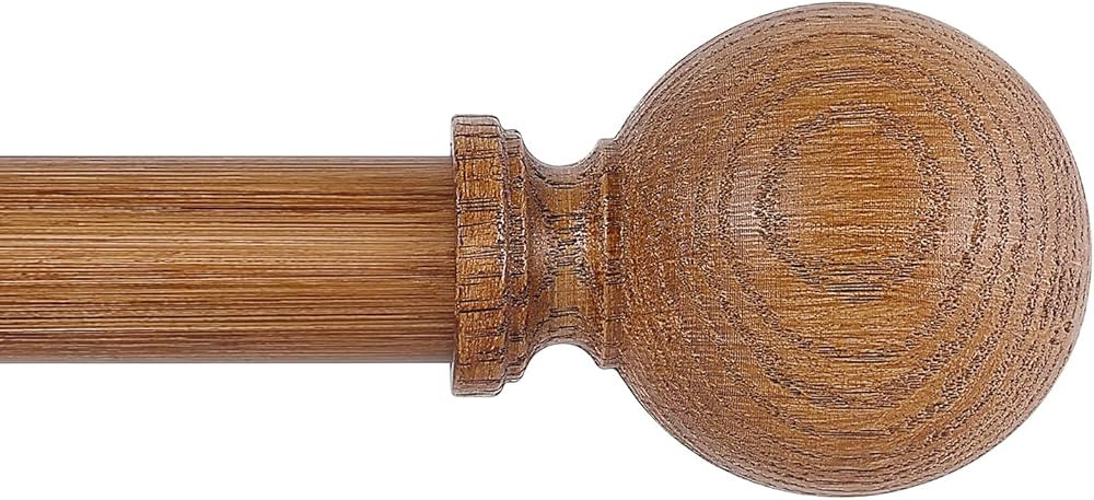 Brown Wood Grain Ball Adjustable Curtain Rods, 36-88" Heavy Duty, Farmhouse Rustic Single Window ... | Amazon (US)