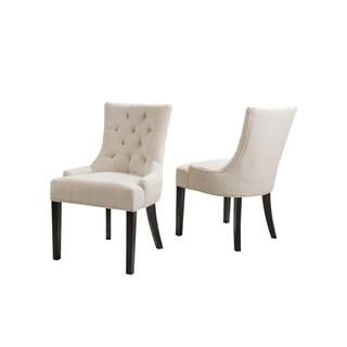 Noble House Hayden Beige Upholstered Dining Chairs (Set of 2) 3690 | The Home Depot