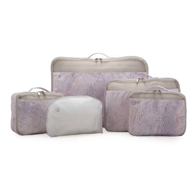 Traveler's Choice Cloverland 5pc Packing Cube Set - Marble Pink | Target