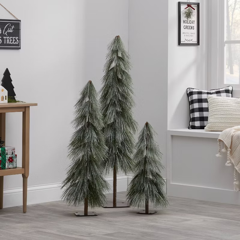 Unlit Glittered Downswept Hard Needle Alpine Artificial Christmas Tree - Wondershop™ | Target