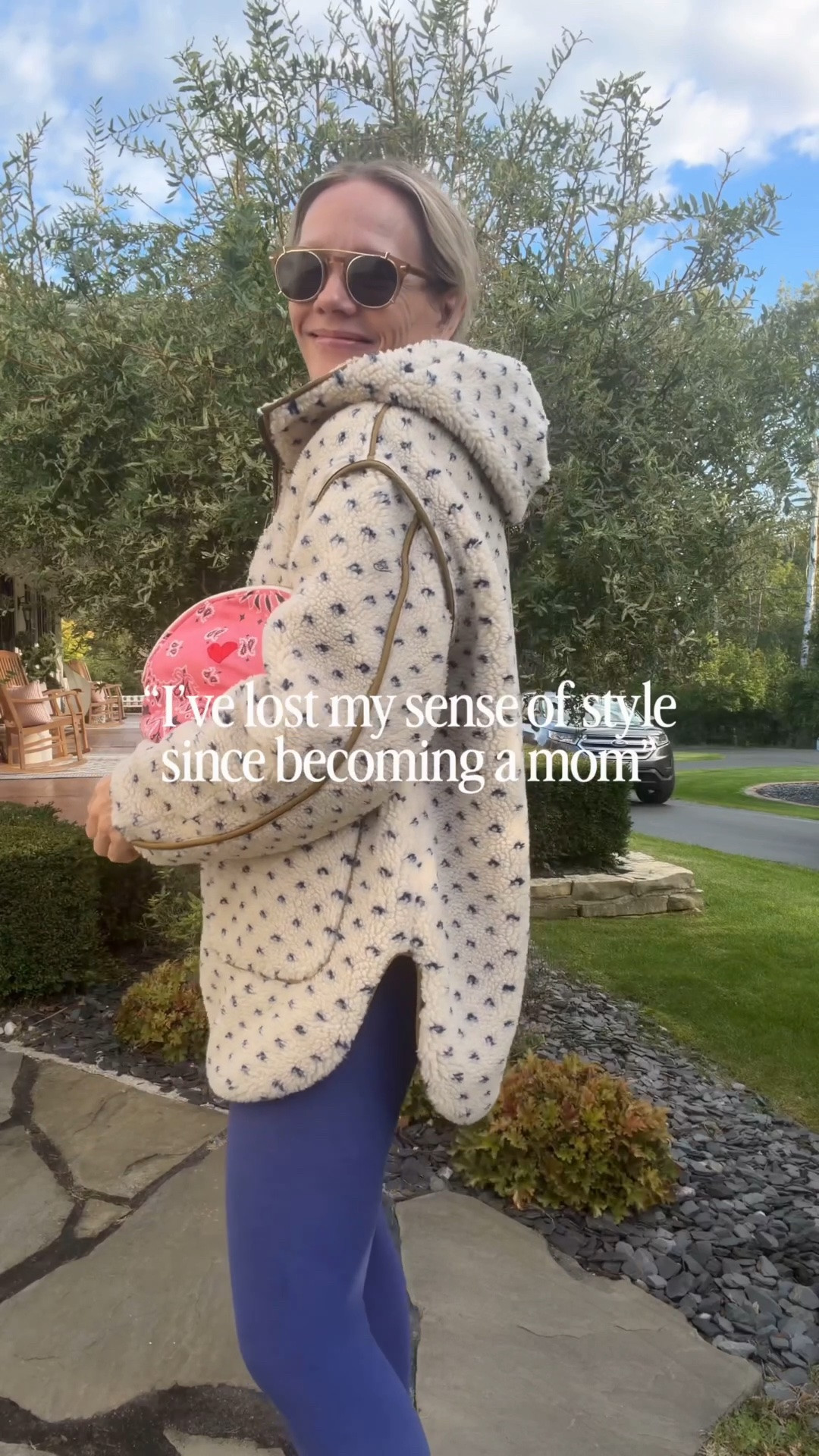 Hi! This jacket sold out so fast last season so when I saw they restocked it I did not hesitate! Sizing is generous but still wearing my regular size small **Also linked a handful more fleece styles I'm loving this season!** Beyond Yoga leggings are still the only style I own, I am between a small and xs and prefer the xs. Sneakers are walk all day out of the box comfortable and a great better than basic neutral. Jimmy Fairly sunglasses are an everyday favorite. xo, Claire
