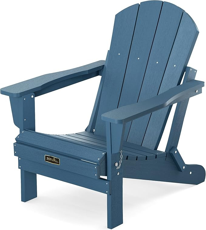 SERWALL Folding Adirondack Chairs Weather Resistant for Outdoor, Patio, Lawn, Garden, Backyard De... | Amazon (US)
