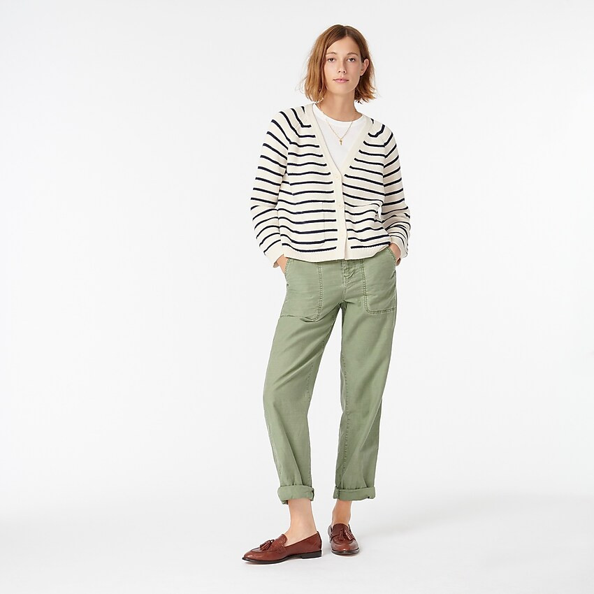 V-neck cardigan sweater in stripe | J. Crew US