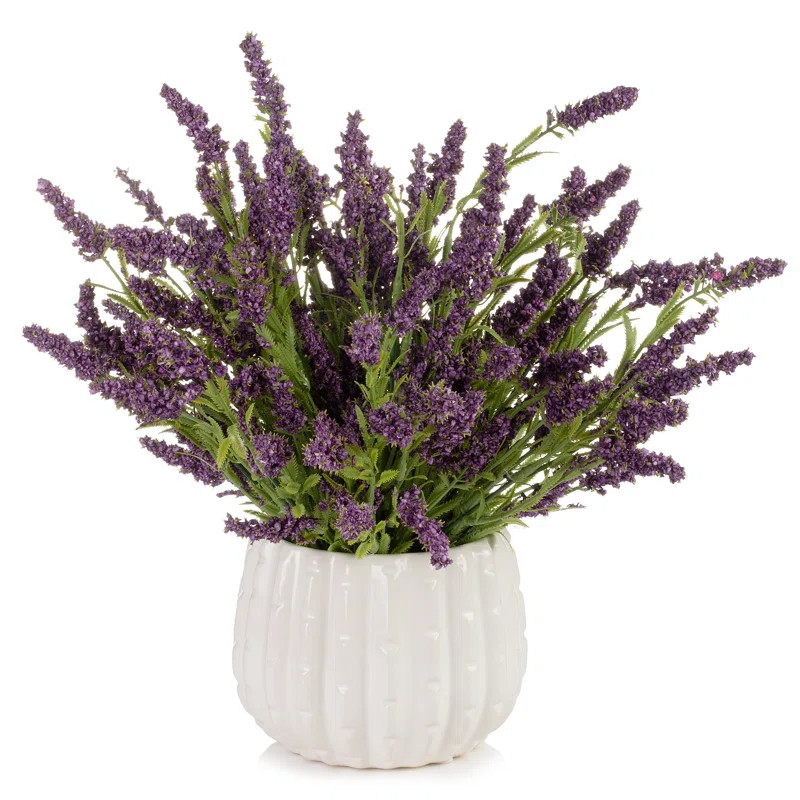 Primrue Ledbetter Lavender Floral Arrangement or Centerpiece in Pot & Reviews | Wayfair | Wayfair North America