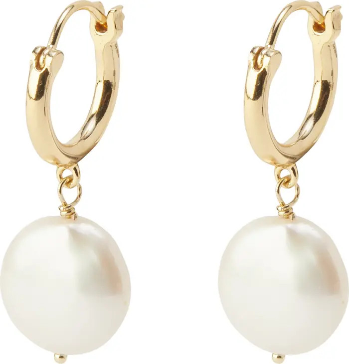 Reese Freshwater Pearl Huggie Hoop Earrings | Nordstrom
