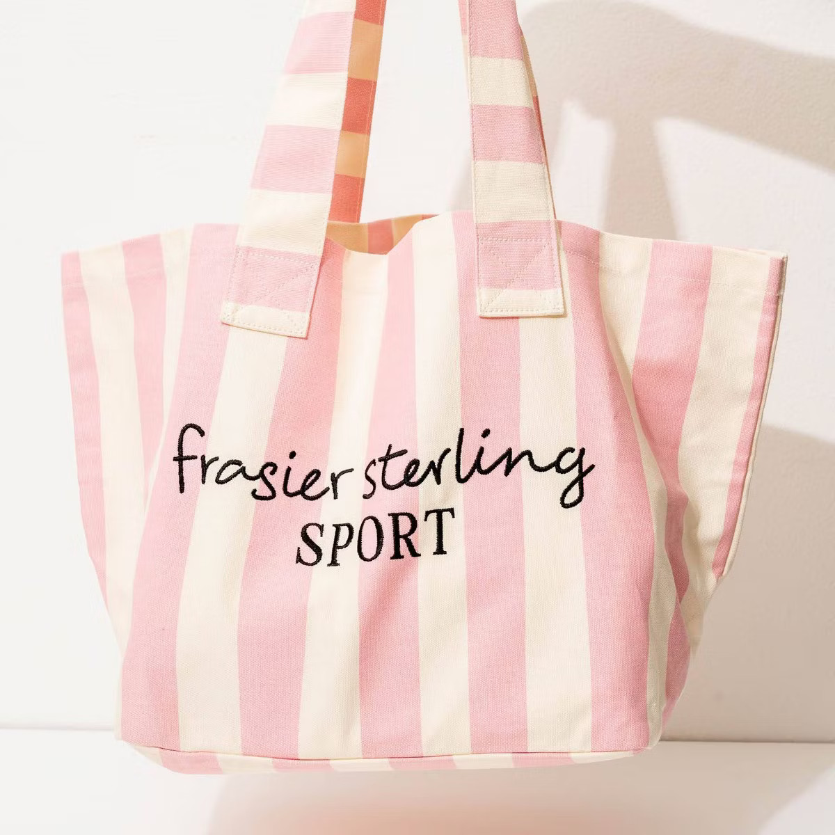 Frasier Sterling Sport Striped Tote Bag Cream/Pink | Target