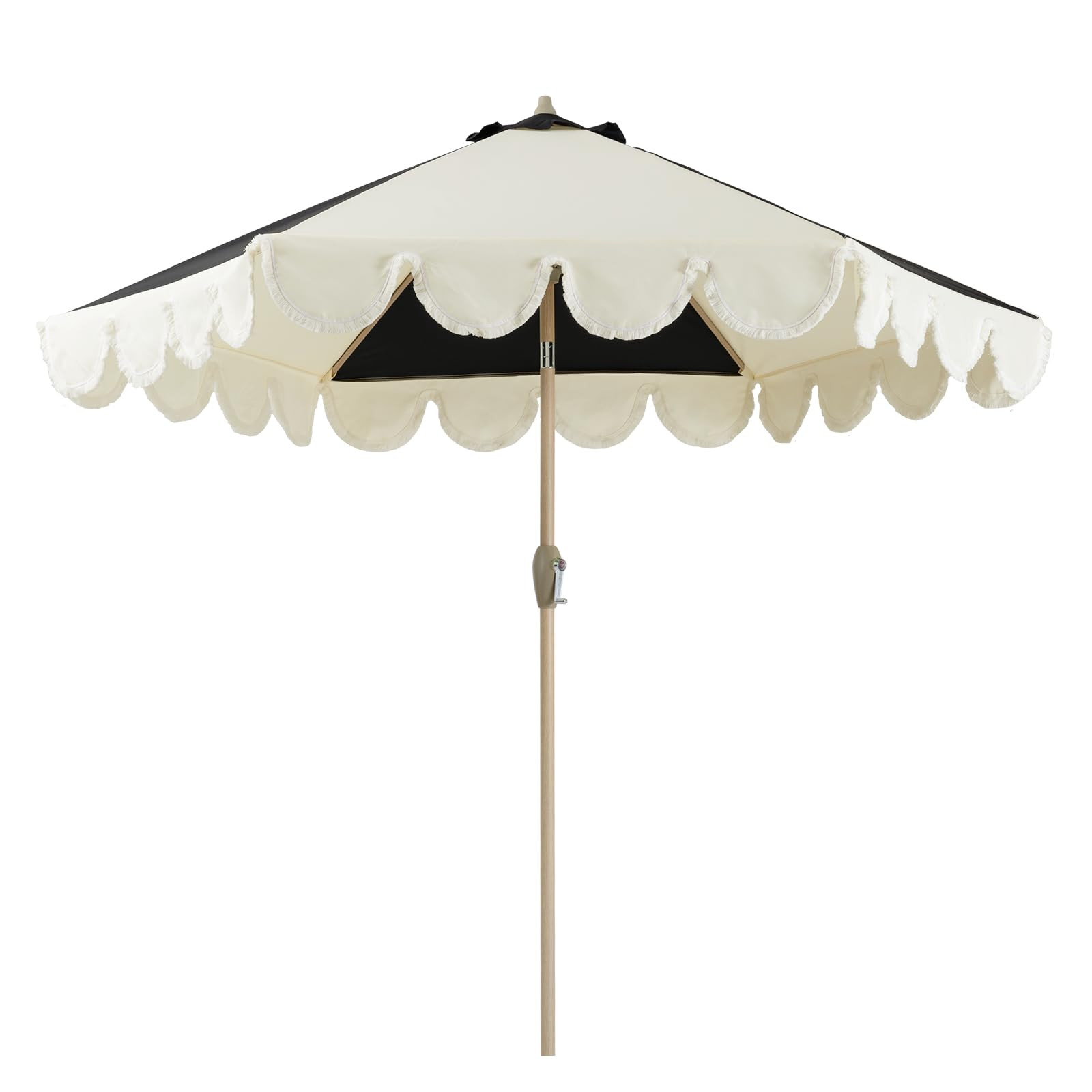Tempera 9ft Scalloped Patio Umbrellas with Fringe, Market Umbrellas with Water-Resistant and Fade... | Amazon (US)