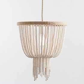 Wood Beaded Chandelier (15") | Pottery Barn Teen
