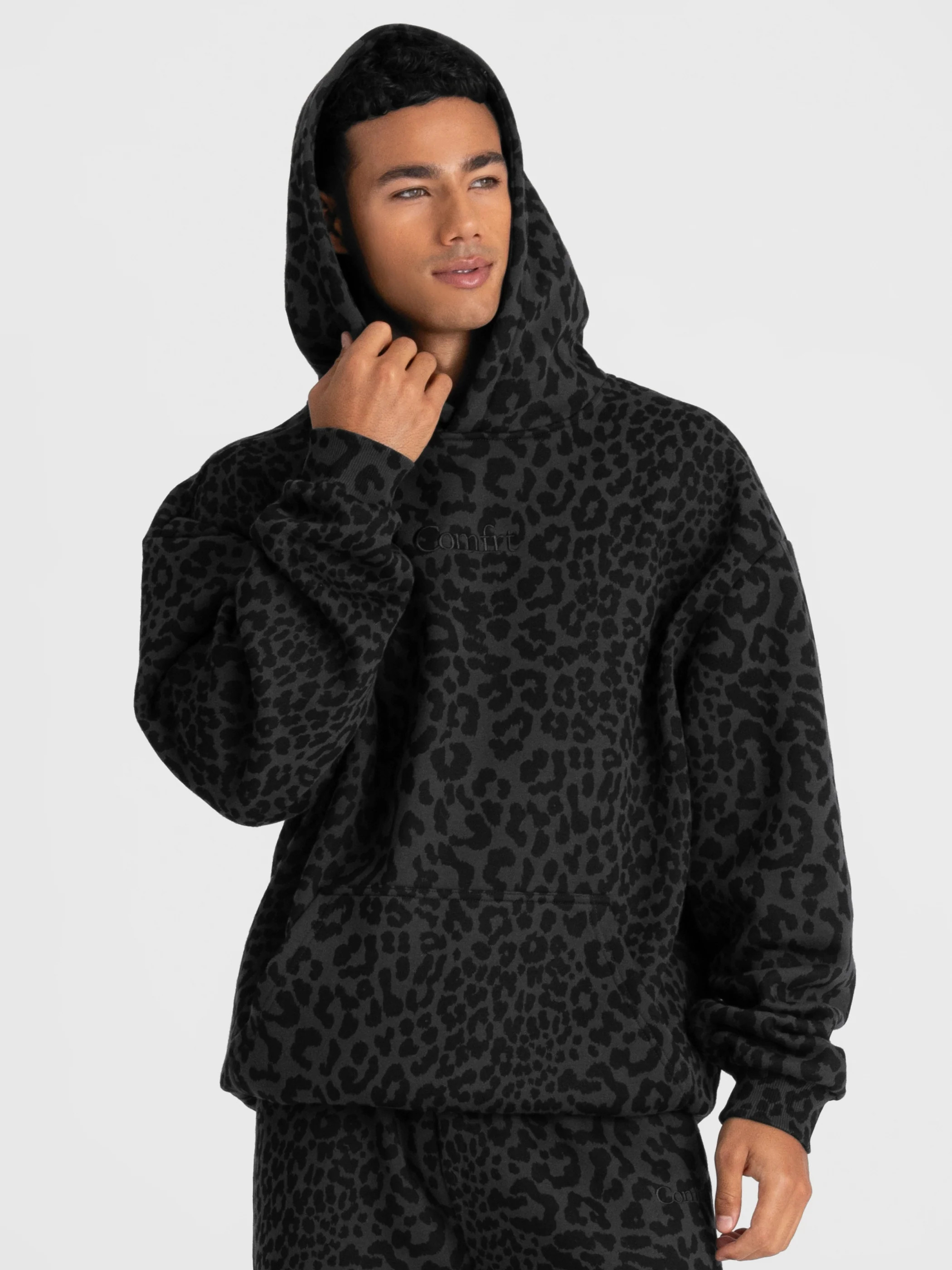 Comfrt Signature Hoodie – Mega | Midnight Leopard | Oversized | L | Large | Comfrt