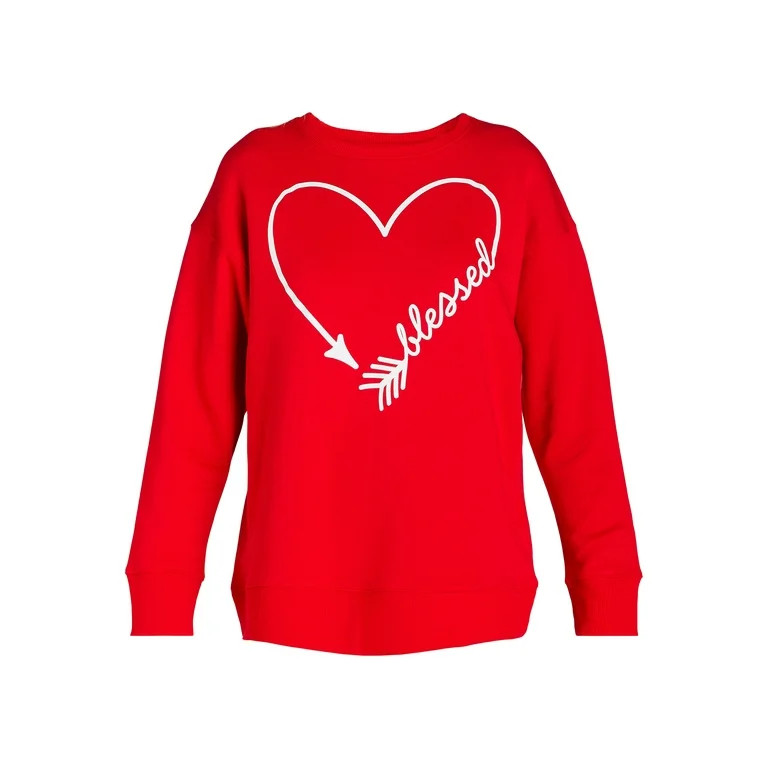 Valentine’s Day Women's Graphic Sweatshirt from Way to Celebrate, Sizes S-XXXL | Walmart (US)