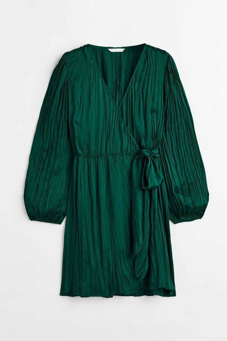 Balloon-sleeved wrapover dress | H&M (UK, MY, IN, SG, PH, TW, HK)