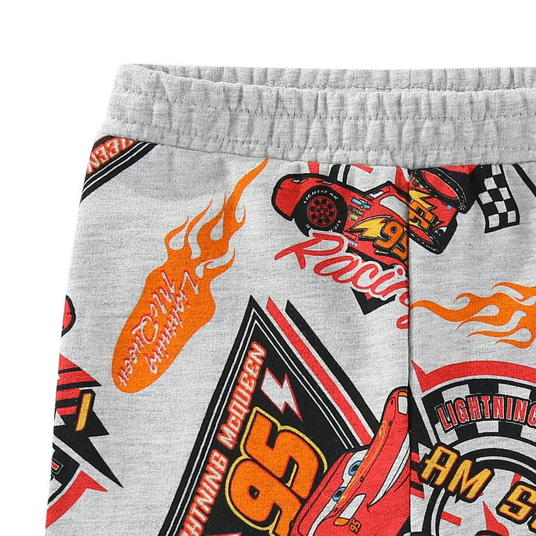 Disney Cars Lightning McQueen French Terry Short Sleeve T-Shirt and Shorts (Boys), 2 Piece Set, S... | Walmart (US)