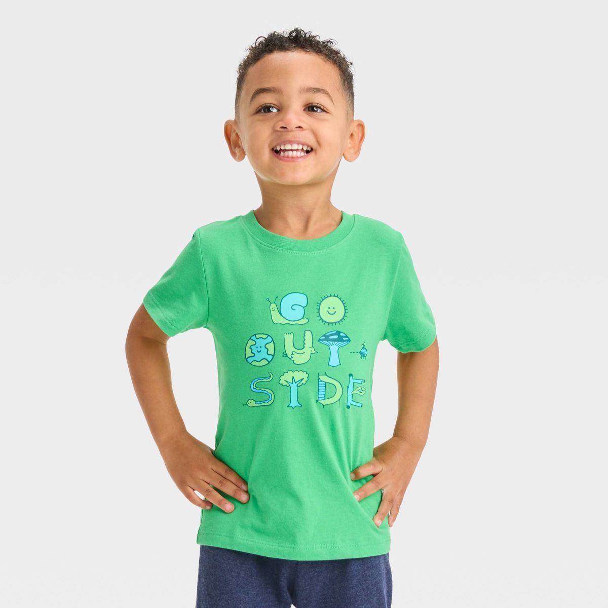Toddler Boys' Go Outside Short Sleeve Graphic T-Shirt - Cat & Jack™ Jade Green | Target