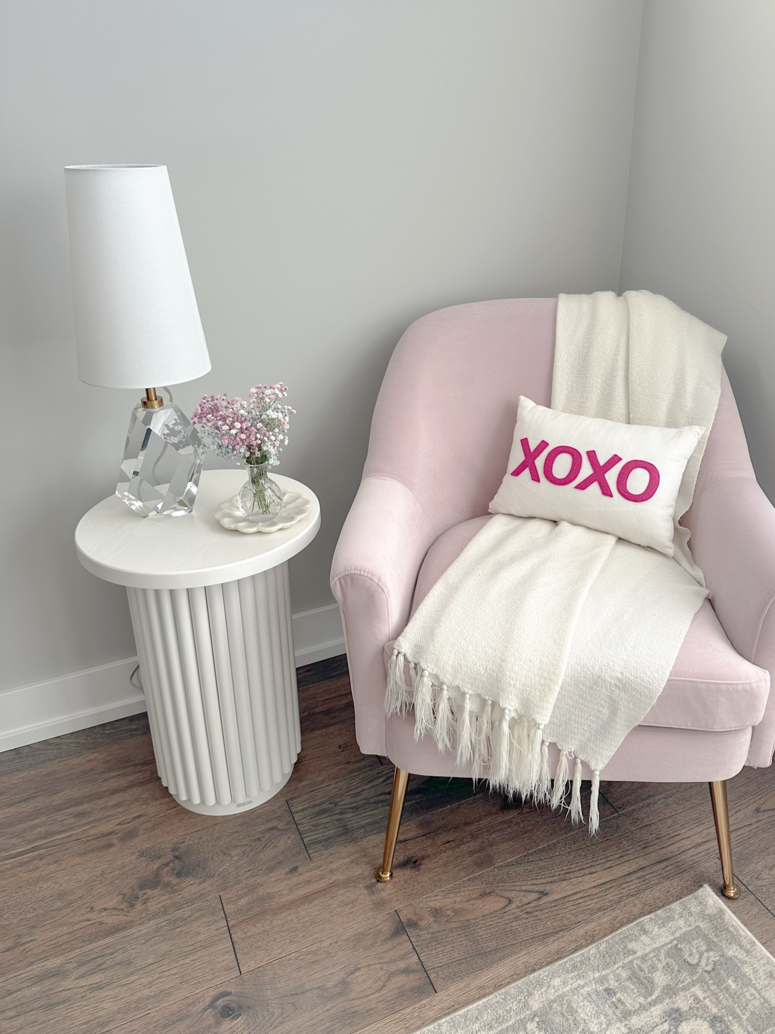 Cozy corner.  I love this new table lamp.  

#LTKFindsUnder50 #LTKHome