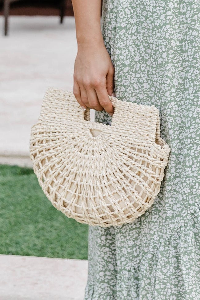 Era Of Love Ivory Half Circle Purse | The Pink Lily Boutique