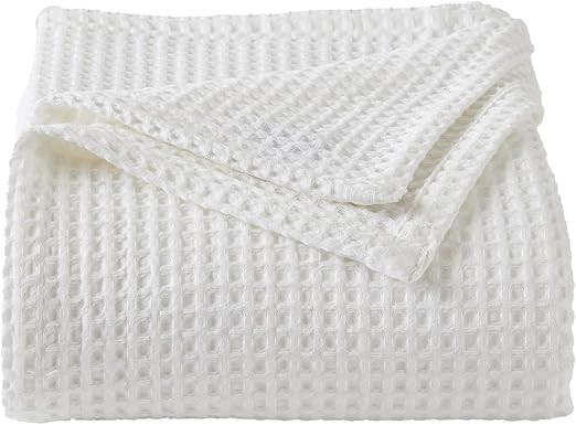 100% Cotton Waffle Weave Bed Blanket | Soft, Breathable, and Lightweight Blanket for All-Season |... | Amazon (US)