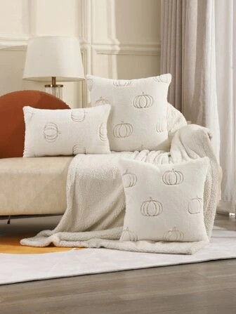 1pc Sequin Decor Pumpkin Embroidered Cushion Cover Without Filler
         
        Exclusive
   ... | SHEIN