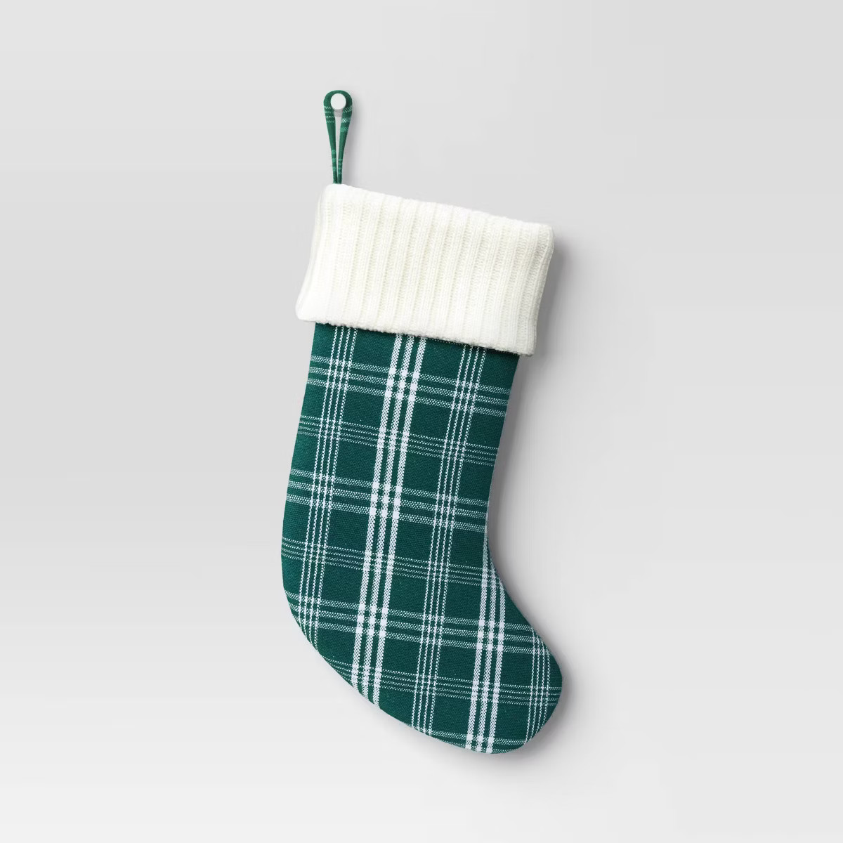 20" Christmas Plaid Stocking with Cuff Green Base - Wondershop™ | Target