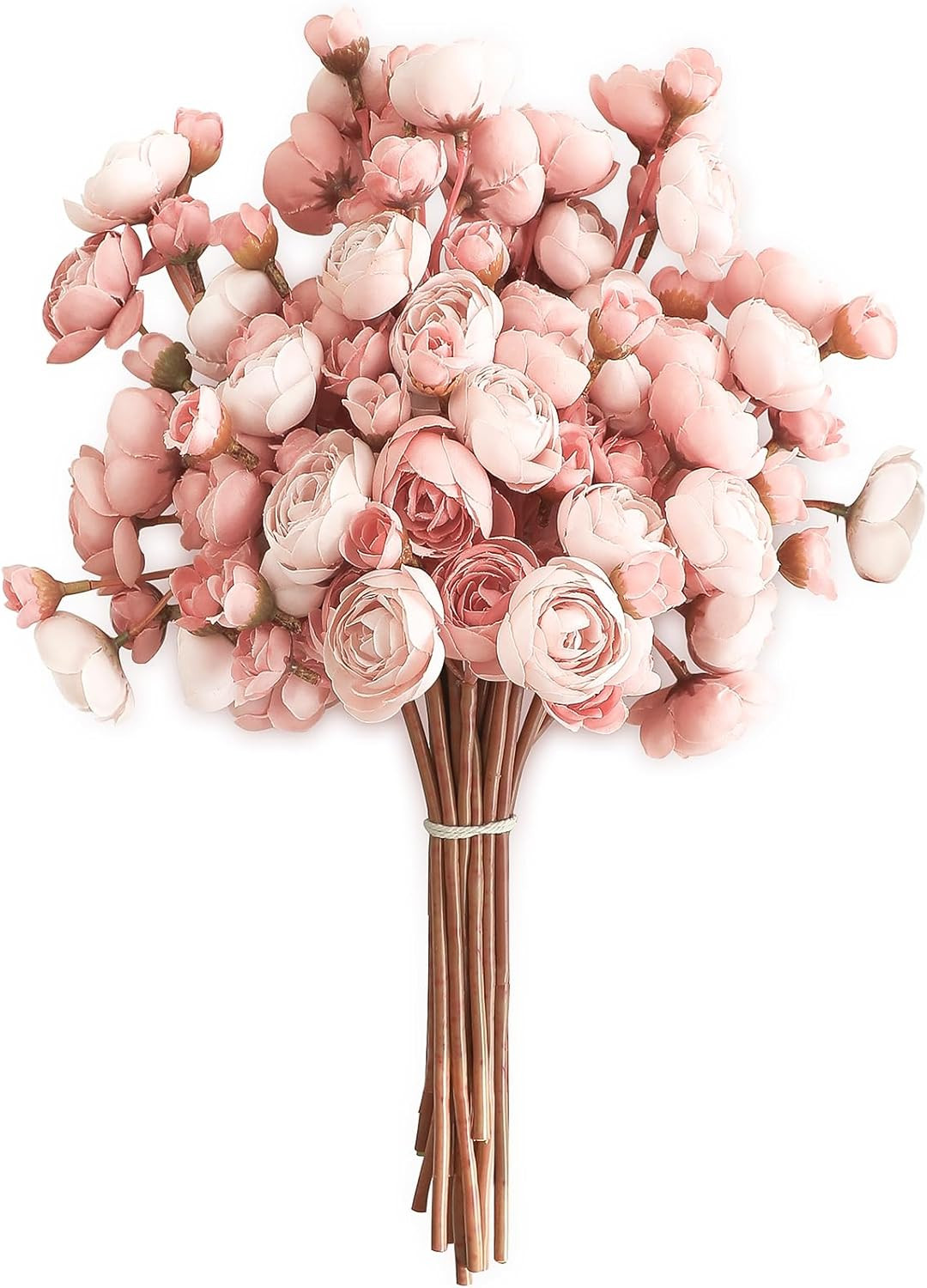 Floroom Ranunculus Artificial Flowers 18 Pcs Dusty Rose Faux Silk Mini Ranunculus Bulk Fake Weddi... | Amazon (US)
