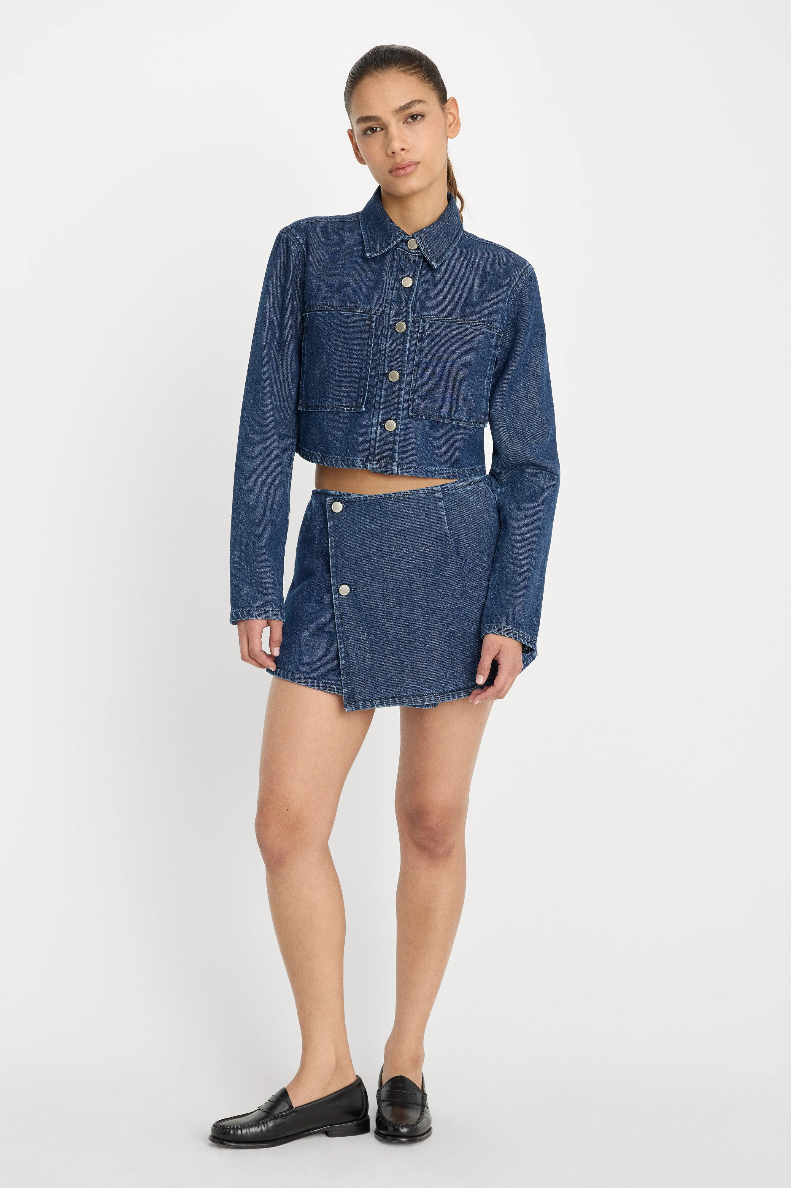 DENIM CROPPED JACKET | INDIGO1187 - GOOD AMERICAN | Good American