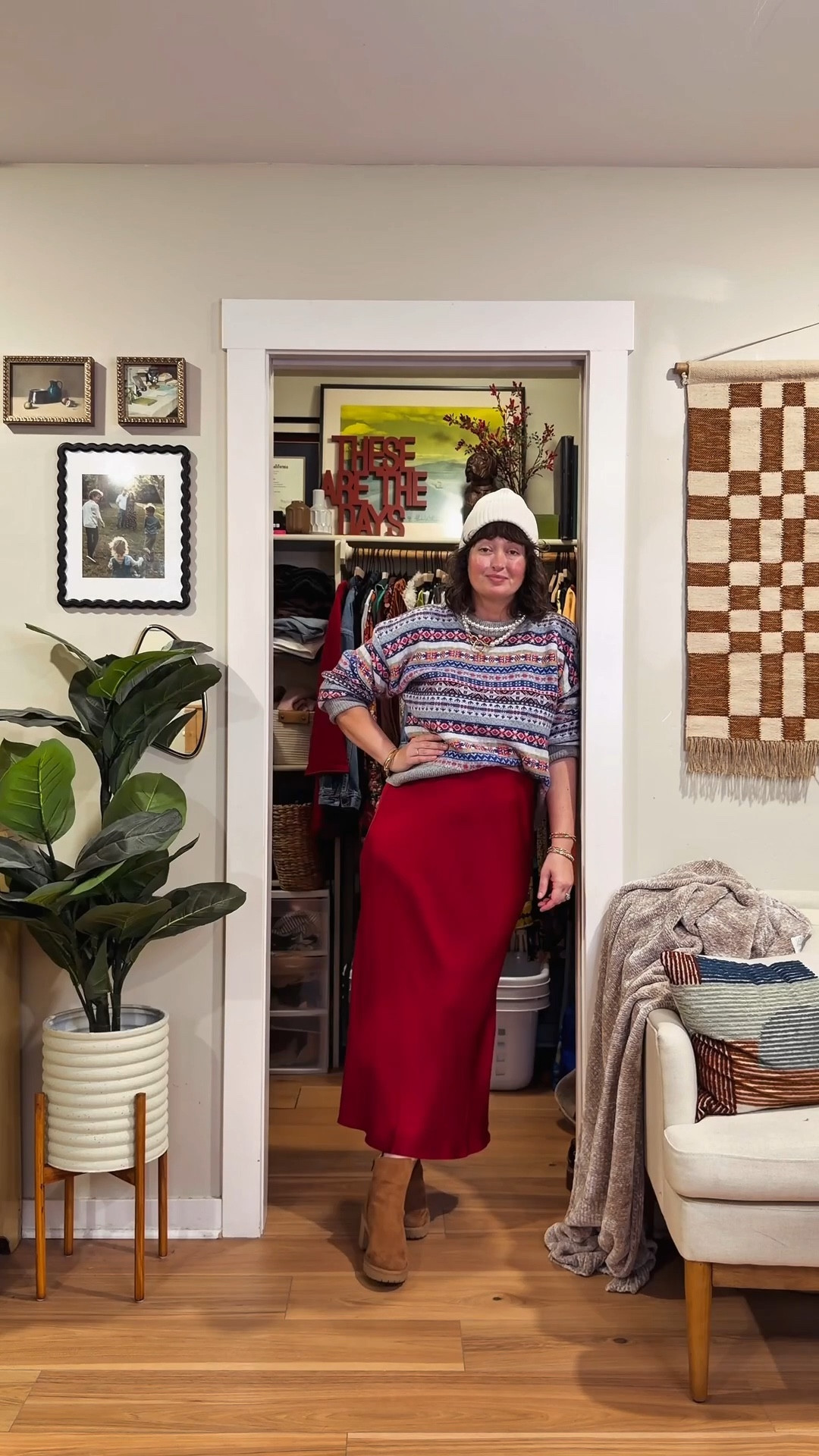 Size L in skirt, size XL in sweater

#LTKMidsize #LTKSeasonal #LTKmomlife