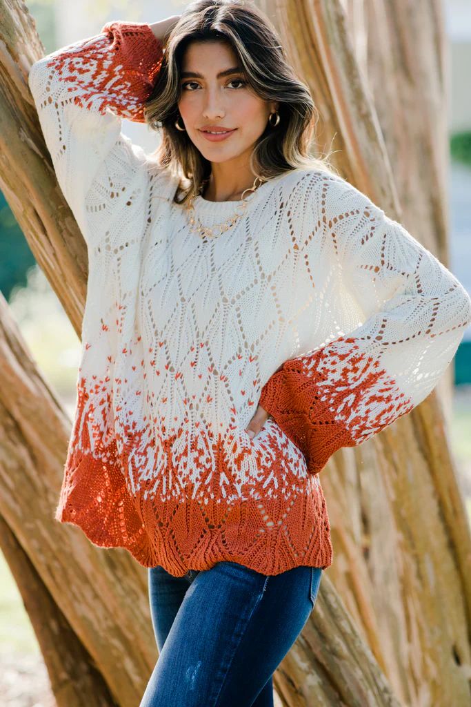 Living Your Best Life Rust Orange Sweater | The Mint Julep Boutique