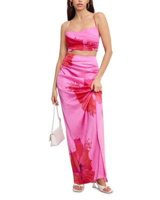 Draped Satin Crop Top & Maxi Skirt | Bloomingdale's (US)