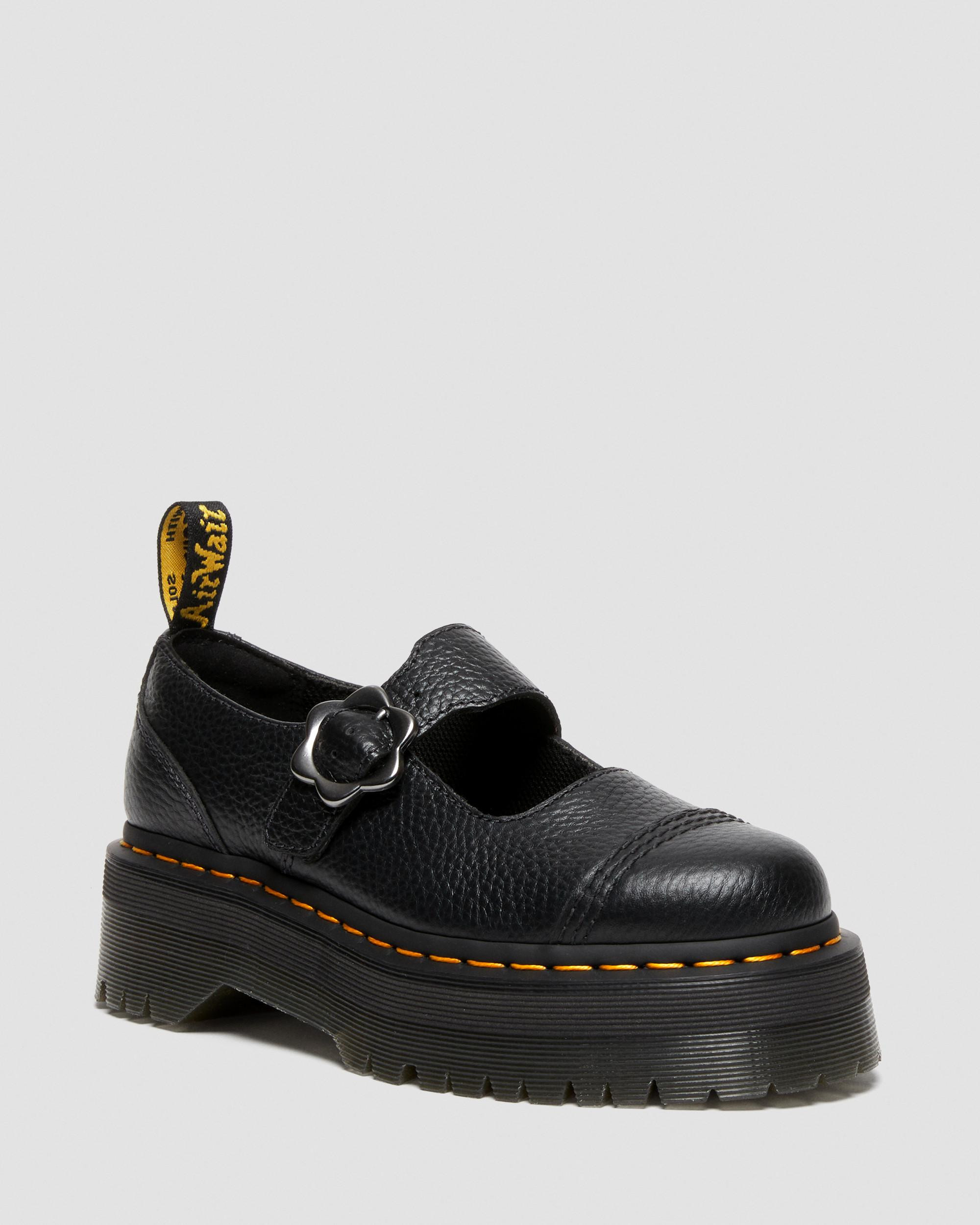 Addina Flower Buckle Leather Platform Shoes | Dr. Martens