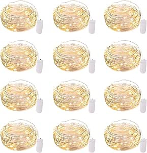Brightown 12 Pack Led Fairy Lights Battery Operated String Lights Waterproof Silver Wire 7 Feet 2... | Amazon (US)
