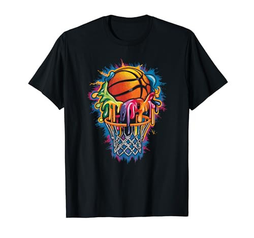 Colorful Basketball Player Hoop Basket T-Shirt | Amazon (US)