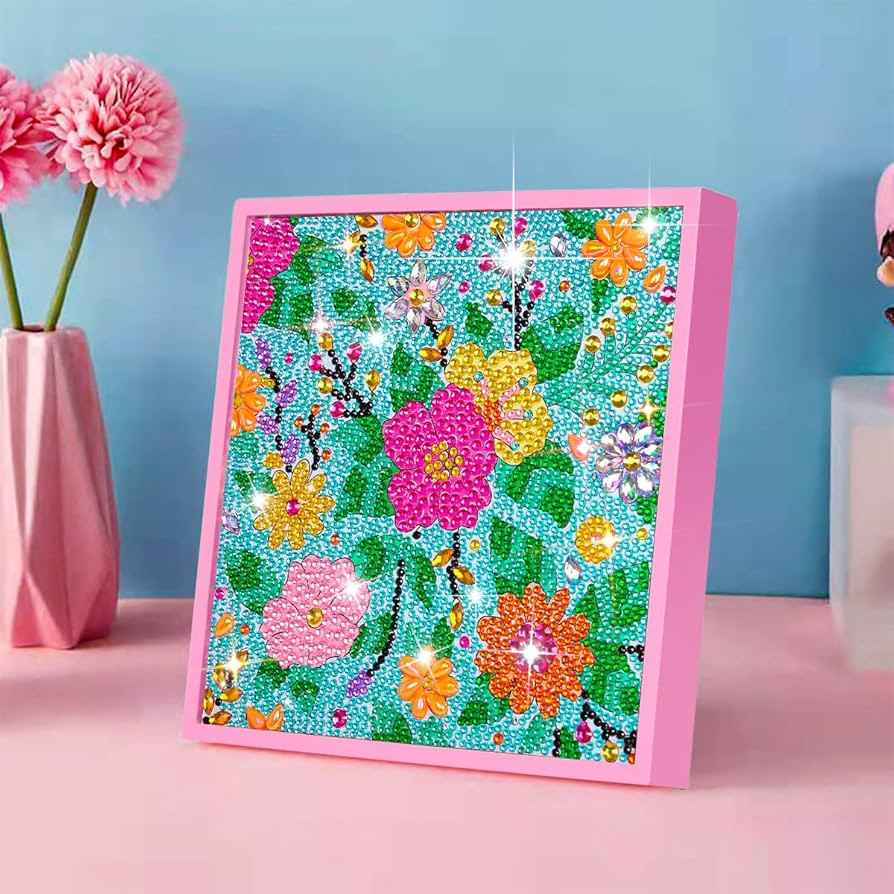 ZUYUSUT Blossomy Flower Diamond Art Painting Kits for Kids with Wooden Frame Girls Art Crafts Rhi... | Amazon (US)