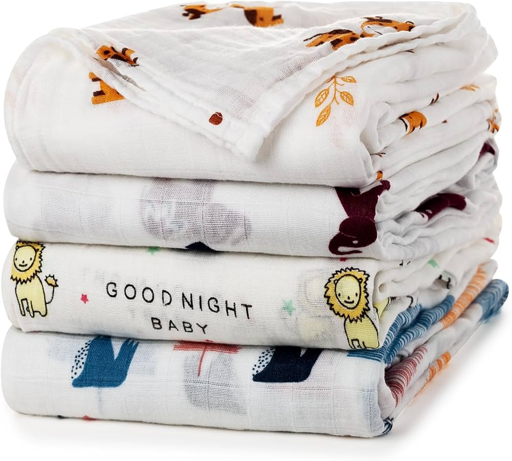 upsimples Baby Swaddle Blanket Unisex Swaddle Wrap Soft Silky Muslin Swaddle Blankets Neutral Rec... | Amazon (US)