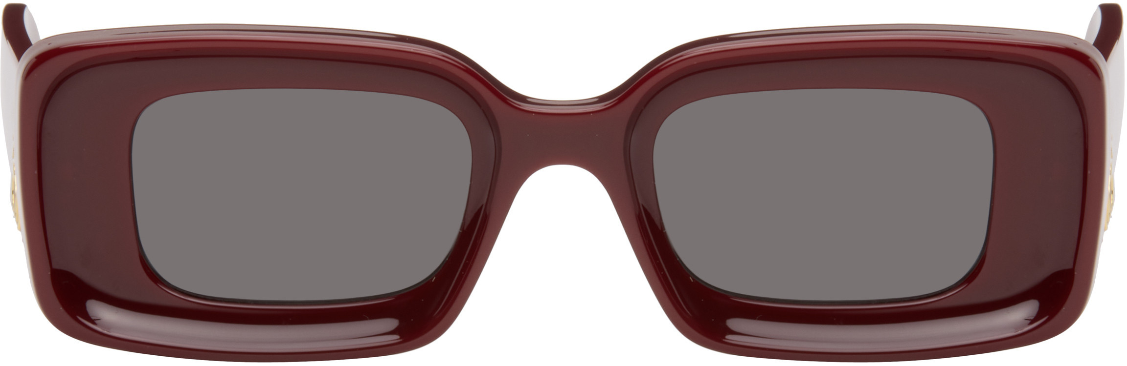 LOEWE Burgundy Rectangular Sunglasses | SSENSE