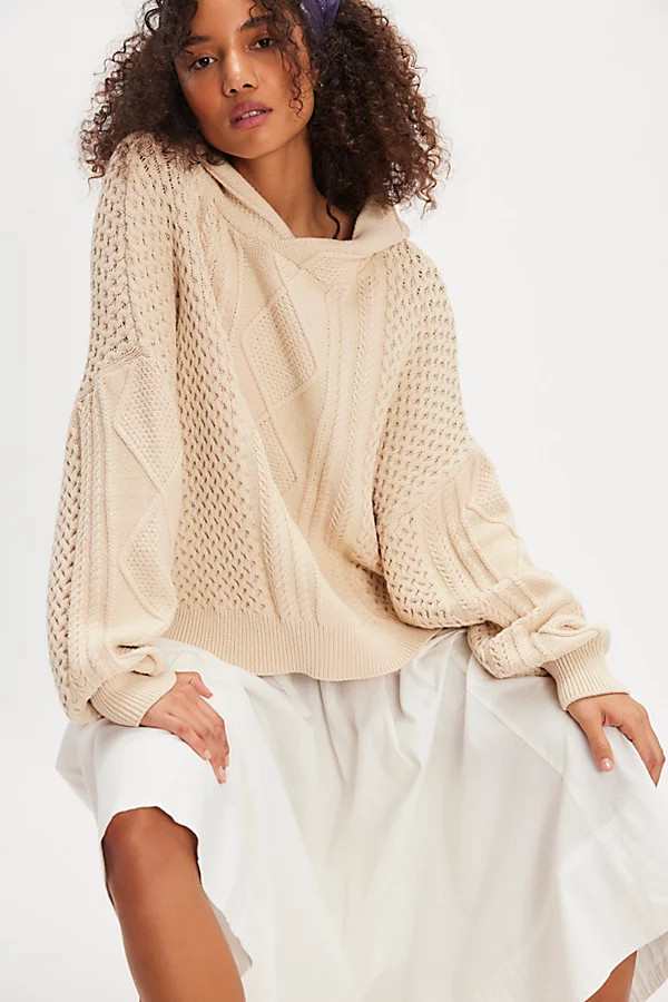 Explorer Cable Knit Hoodie | Free People (Global - UK&FR Excluded)