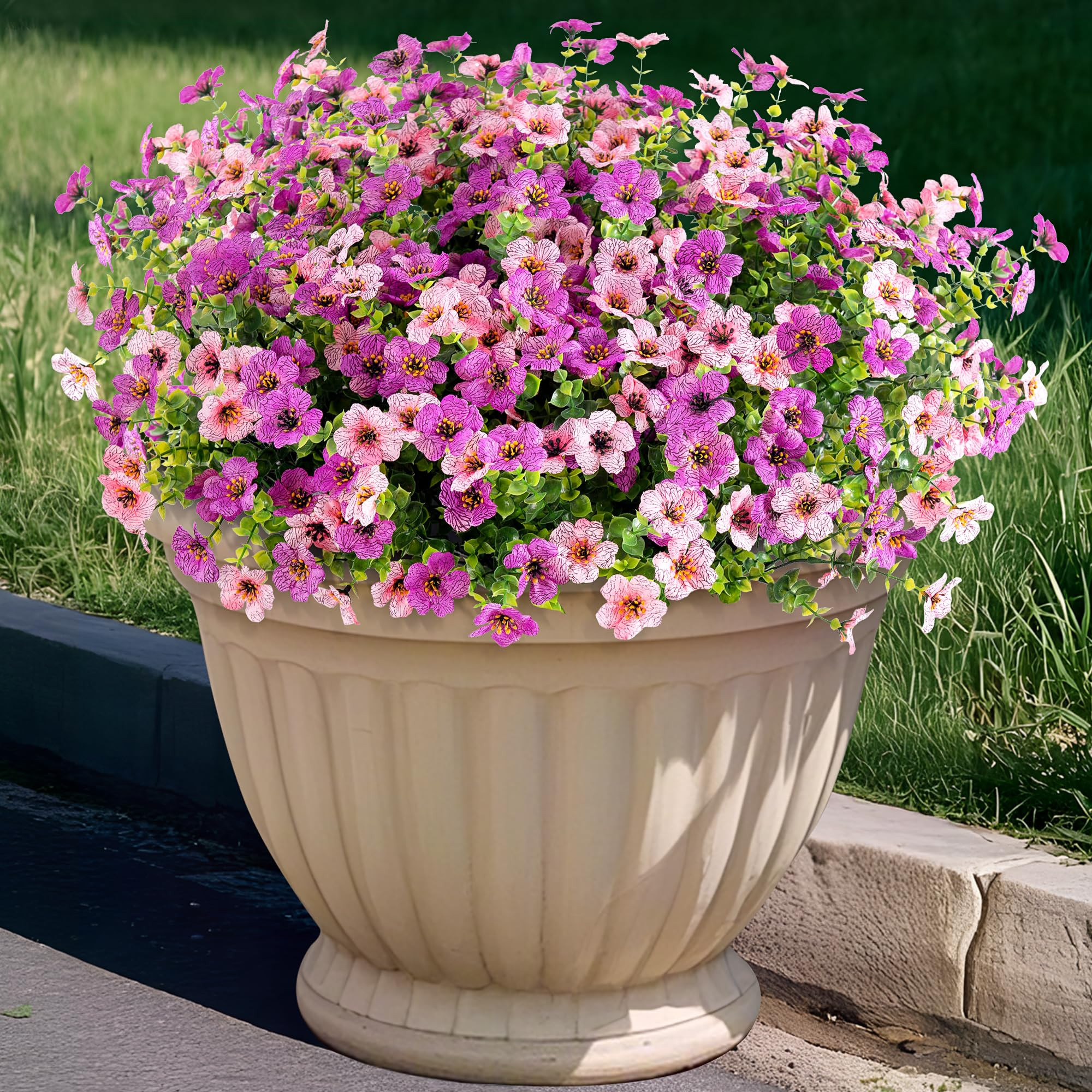 Artificial Fake Plants Flowers for Outdoor Spring Summer Decor, 12 Bundles Faux Silk Daisy for Pl... | Amazon (US)