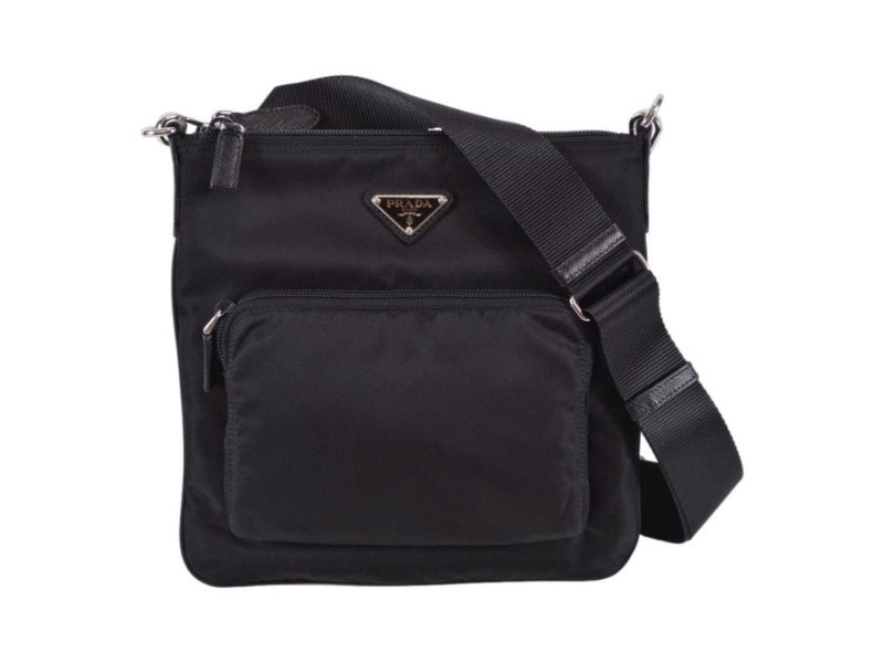 Prada Tessuto Nylon Sport Black Messenger Crossbody Bag | JTV Jewelry
