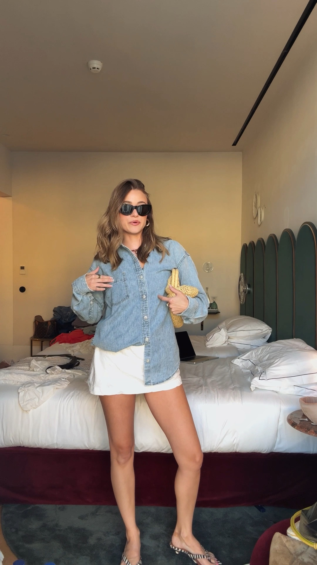 Small in skirt and XS in shirt