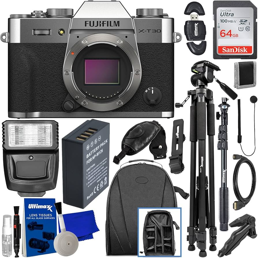 FUJIFILM X-T30 II Mirrorless Camera (Silver - Body Only) + SanDisk 64GB Ultra SDXC, Spare Battery... | Amazon (US)