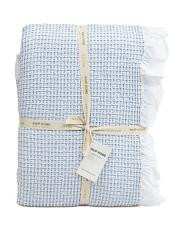 Made In Portugal Striped Textured Blanket Coverlet | TJ Maxx