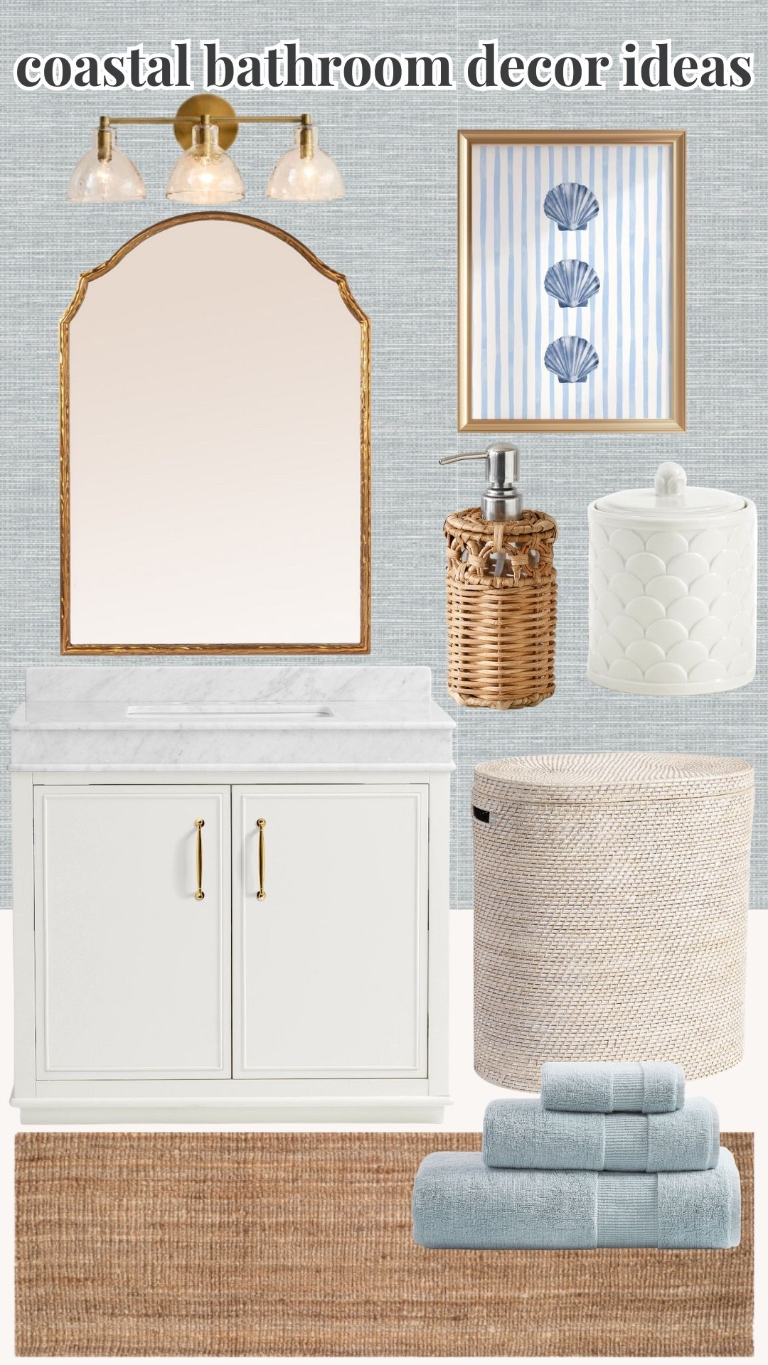 coastal bathroom, coastal bathroom decor, coastal home, coastal decor, beach house bathroom, beach house decor, coastal style, coastal interior, bathroom inspiration, bathroom decor, neutral bathroom, light and airy bathroom, blue and white bathroom, coastal farmhouse, modern coastal, coastal cottage, bathroom ideas, bathroom renovation, bathroom styling, bathroom accessories, beachy bathroom, serene bathroom, timeless bathroom, relaxed coastal, coastal home decor