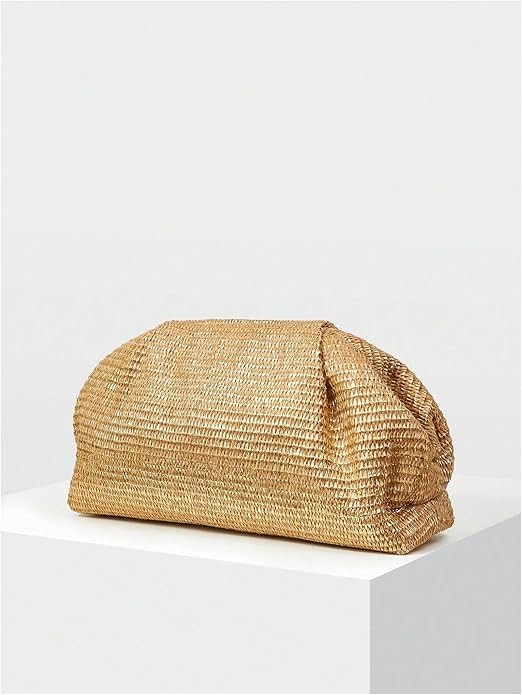 QWINEE Women's Woven Evening Bag Dumpling Clutch Purse No Strap Handbags Elegant Faux PU Leather ... | Amazon (US)