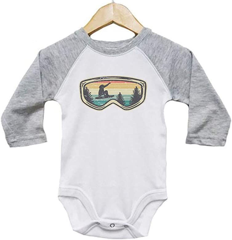Ebenezer Fire Snowboard Goggles/Baby Skiing Onesie/Sublimation/Infant Bodysuit/Mountain Romper | Amazon (US)