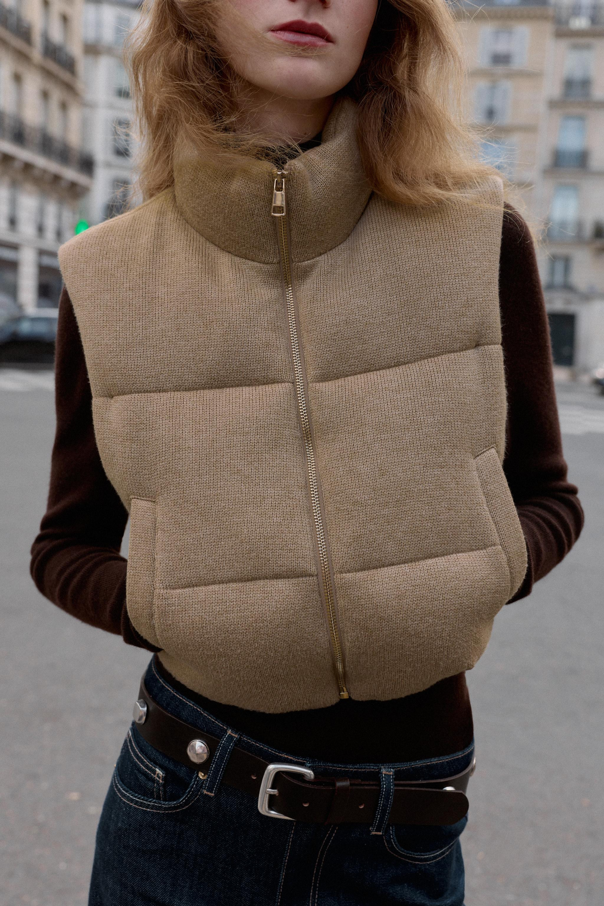 SHORT KNIT QUILTED VEST | Zara US