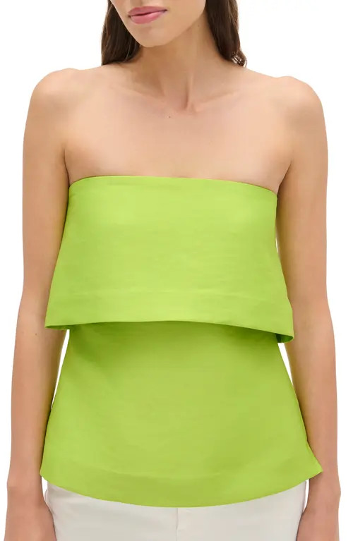 ALIGNE Felix Popover Strapless Top in Lime at Nordstrom, Size 4 | Nordstrom