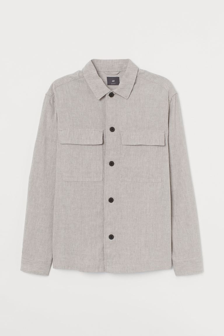 Linen-blend Shirt Jacket | H&M (US)